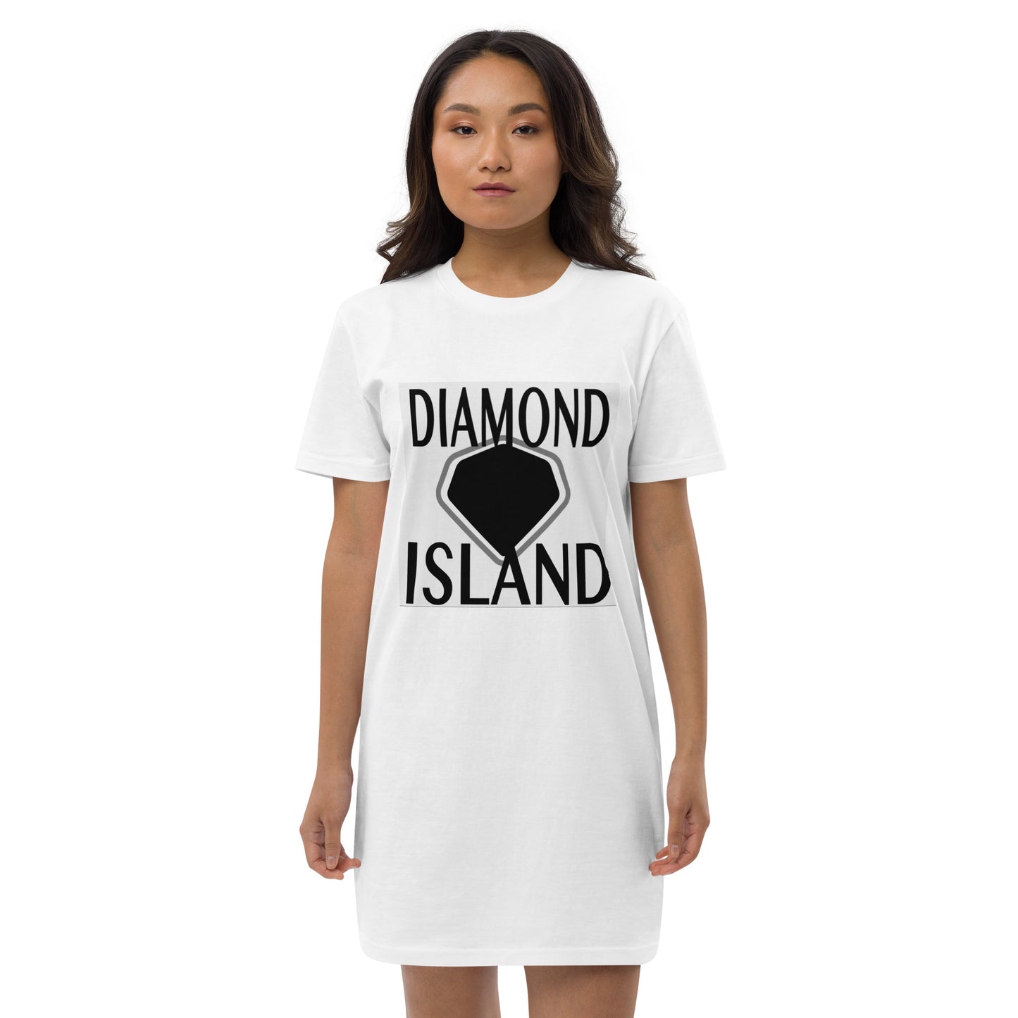 DIAMOND ISLAND  Organic cotton t-shirt dress  White/ Black