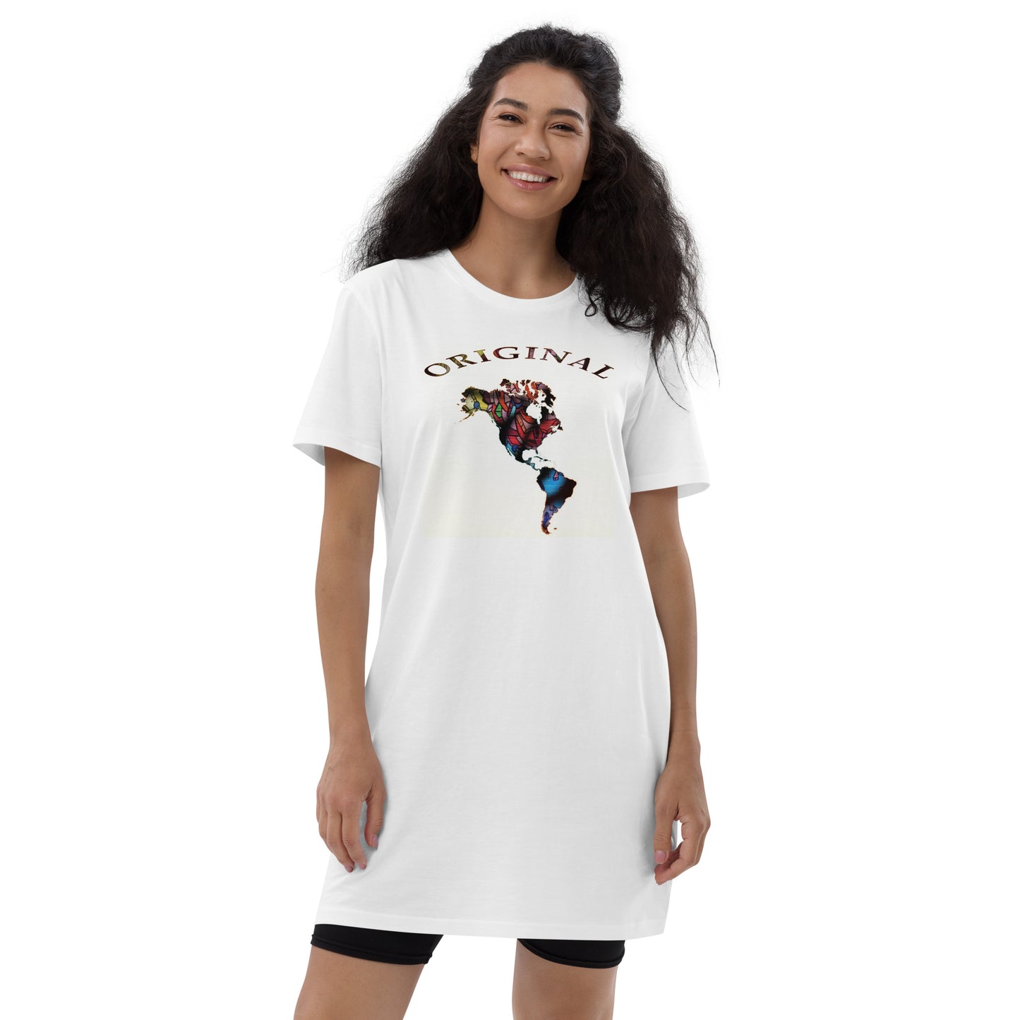 ONE ORIGINAL GEAR  Organic cotton t-shirt dress  White/ Multi Color