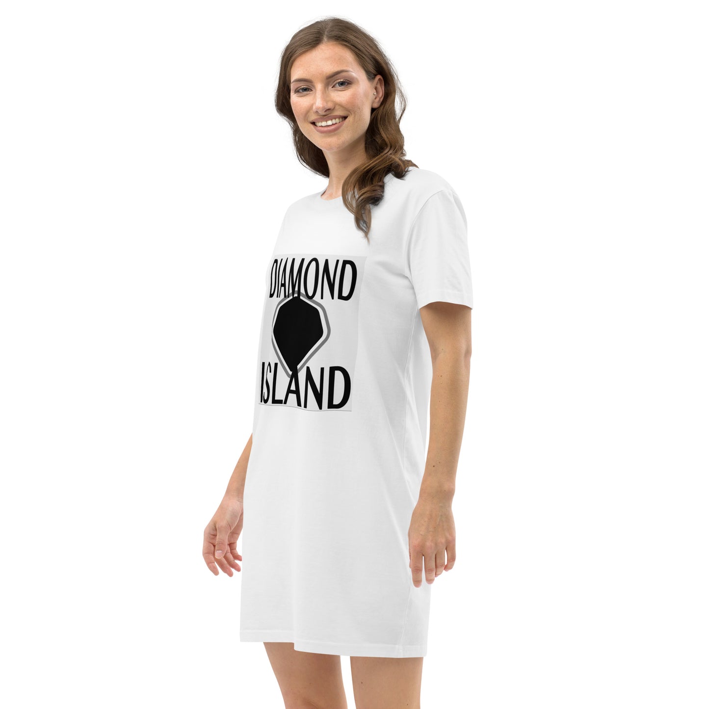 DIAMOND ISLAND  Organic cotton t-shirt dress  White/ Black