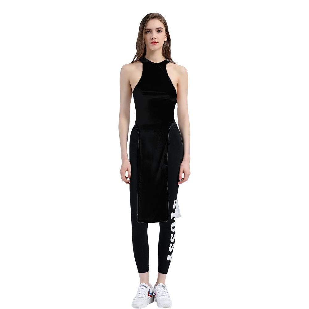 New Black Slit Dress