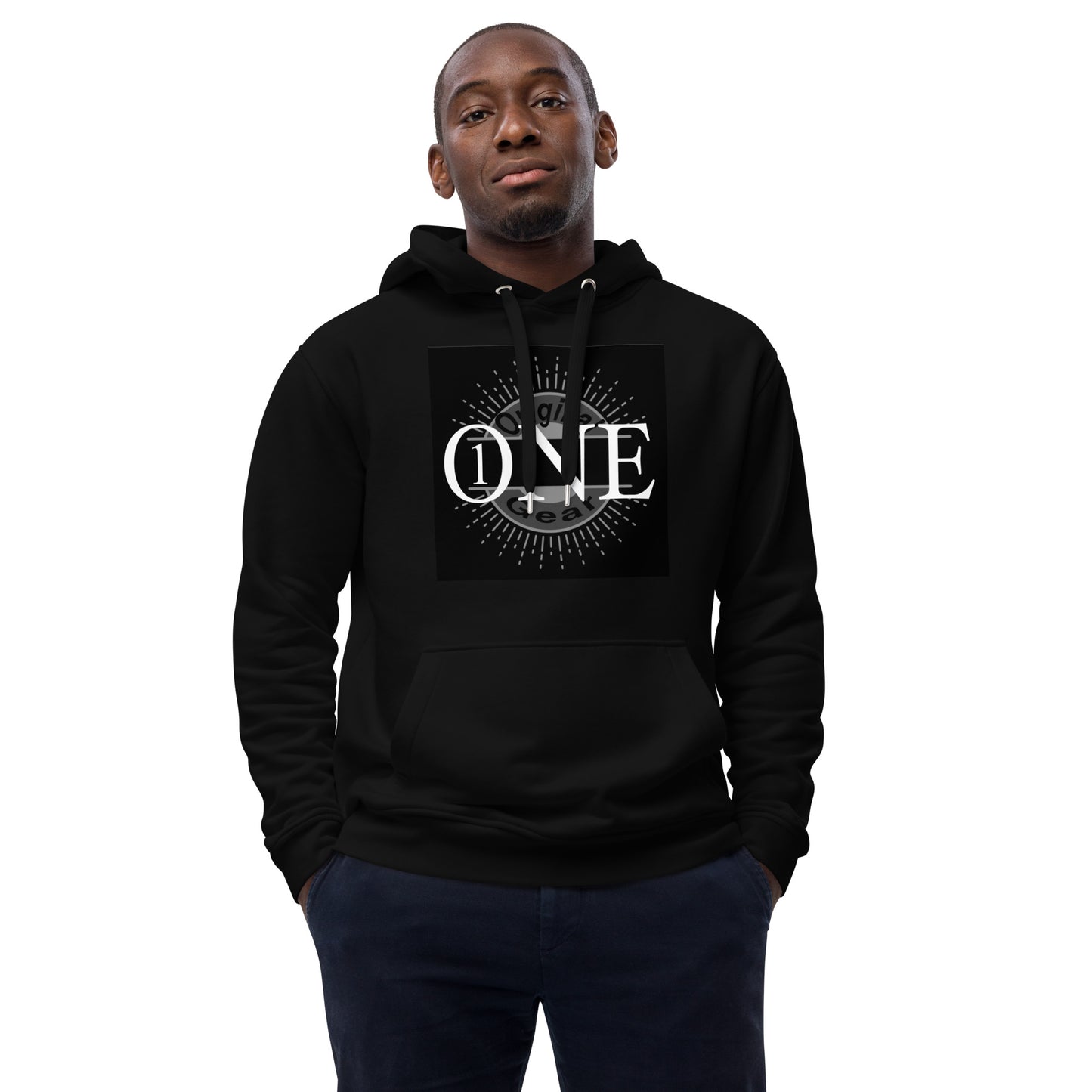 ONE ORIGINAL GEAR  Premium eco hoodie  Black/ White  White/ Black