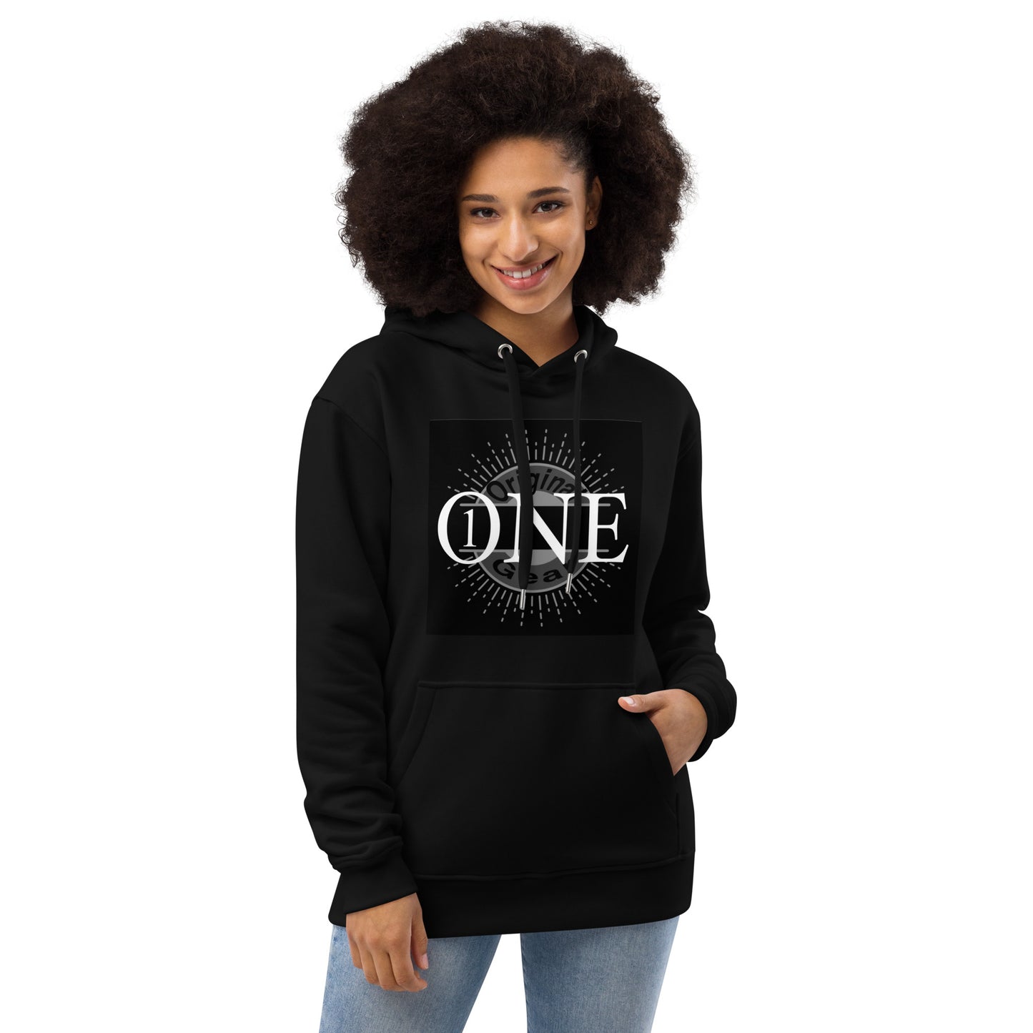 ONE ORIGINAL GEAR  Premium eco hoodie  Black/ White  White/ Black