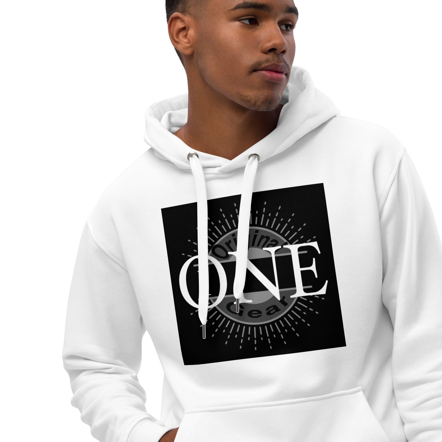 ONE ORIGINAL GEAR  Premium eco hoodie  Black/ White  White/ Black