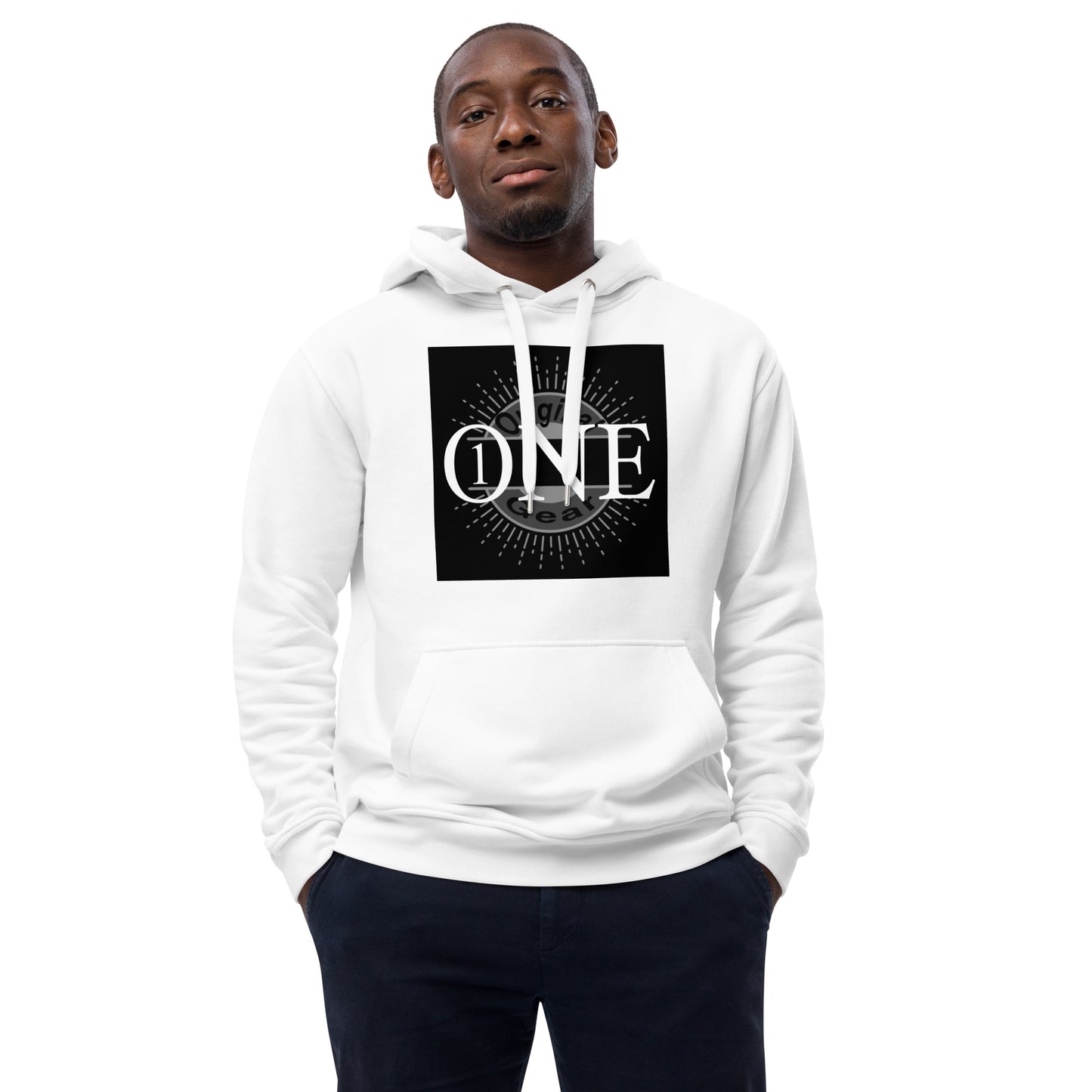 ONE ORIGINAL GEAR  Premium eco hoodie  Black/ White  White/ Black