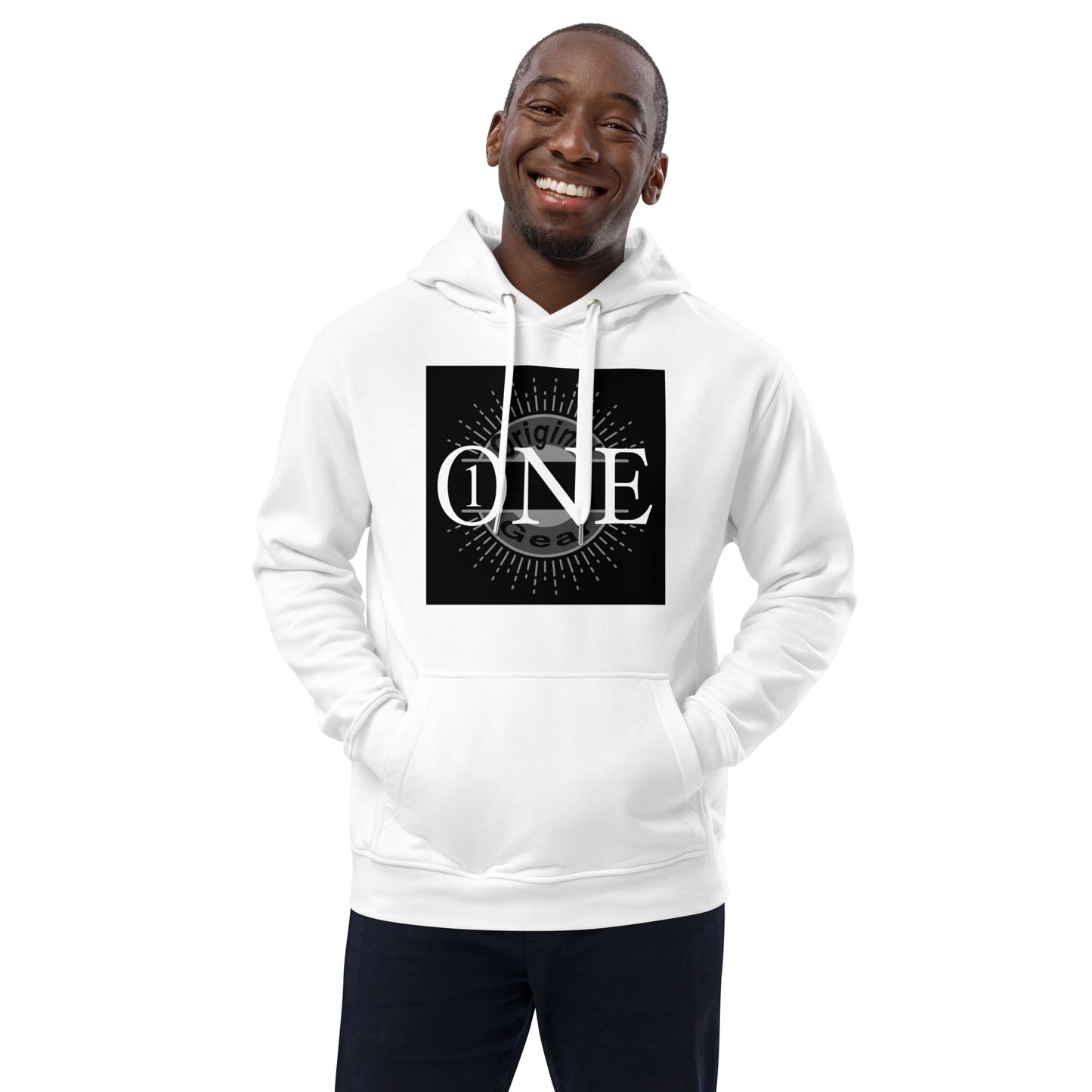 ONE ORIGINAL GEAR  Premium eco hoodie  Black/ White  White/ Black