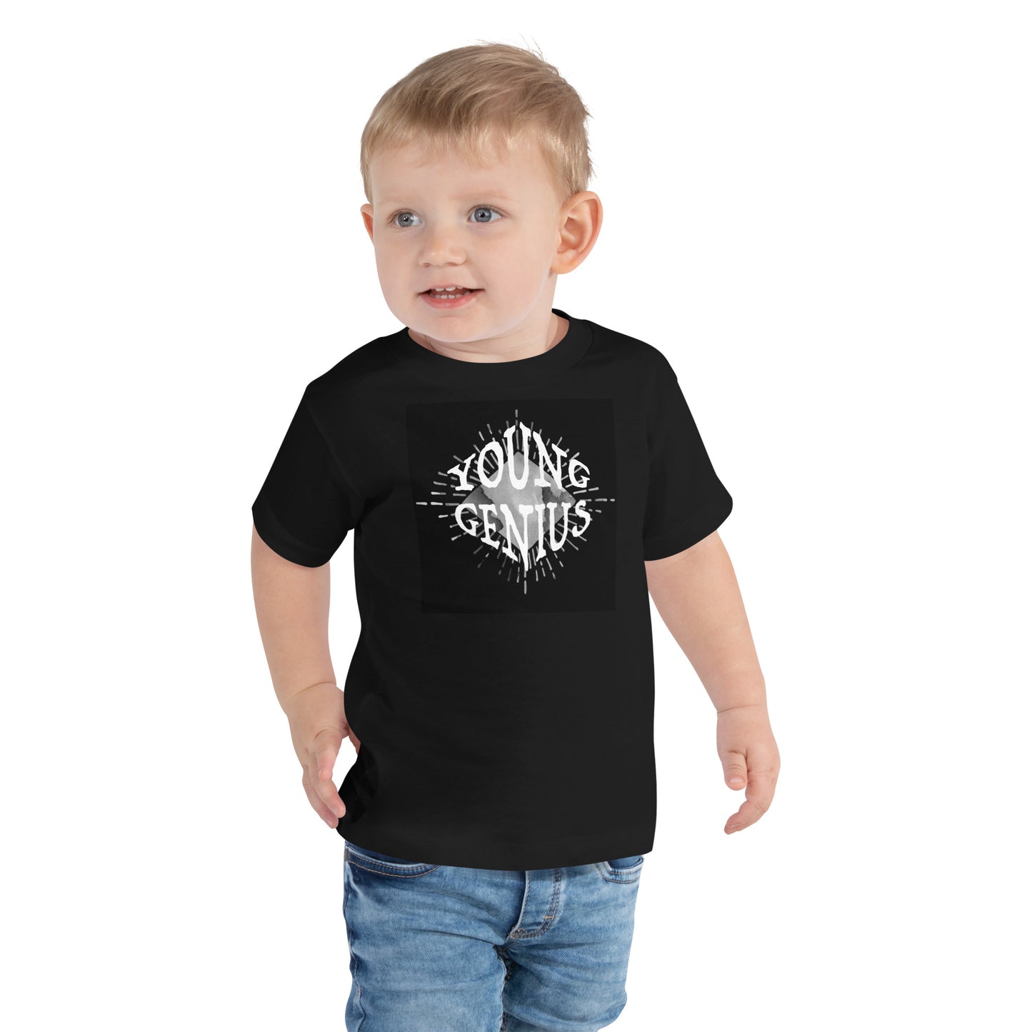 YOUNG GENIUS GEAR  Toddler Short Sleeve Tee  Black, Heather Blue/ Pink/ White