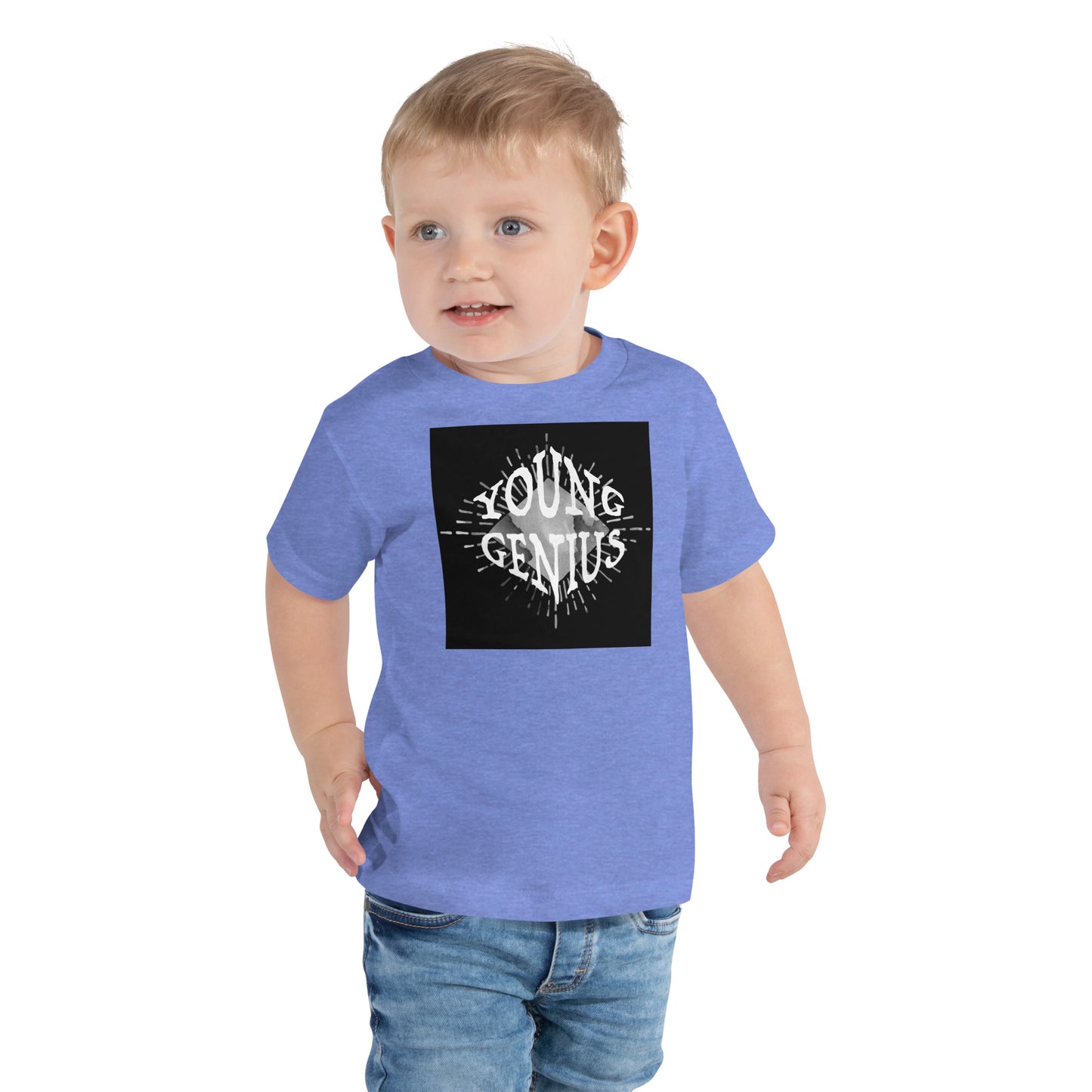 YOUNG GENIUS GEAR  Toddler Short Sleeve Tee  Black, Heather Blue/ Pink/ White