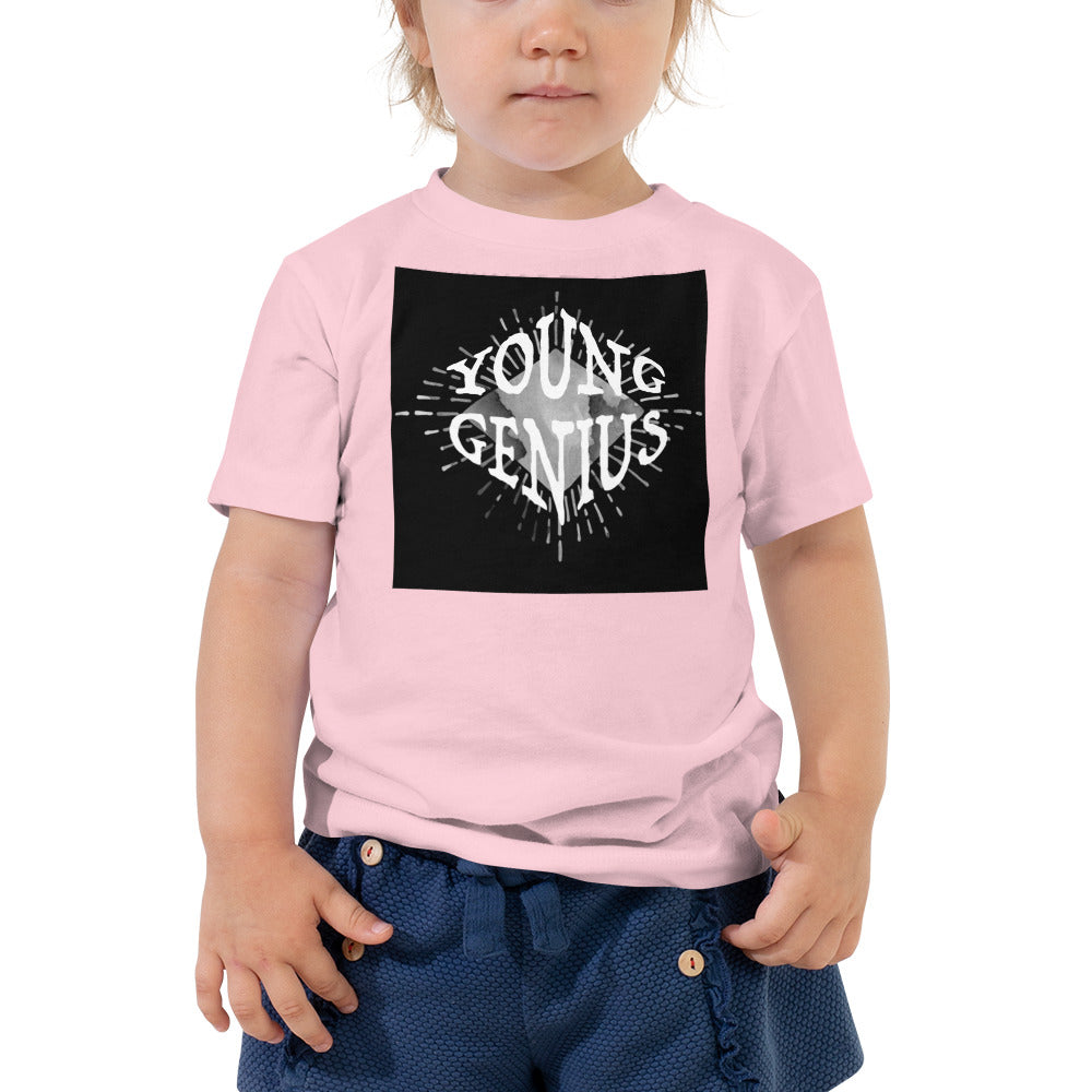 YOUNG GENIUS GEAR  Toddler Short Sleeve Tee  Black, Heather Blue/ Pink/ White