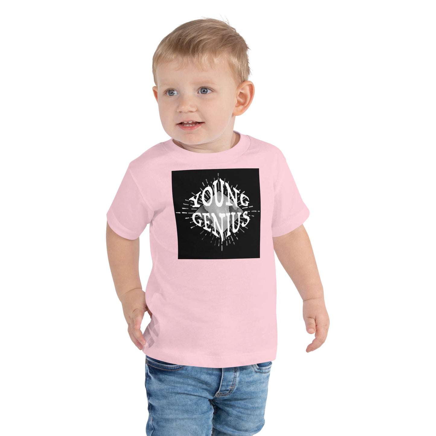 YOUNG GENIUS GEAR  Toddler Short Sleeve Tee  Black, Heather Blue/ Pink/ White