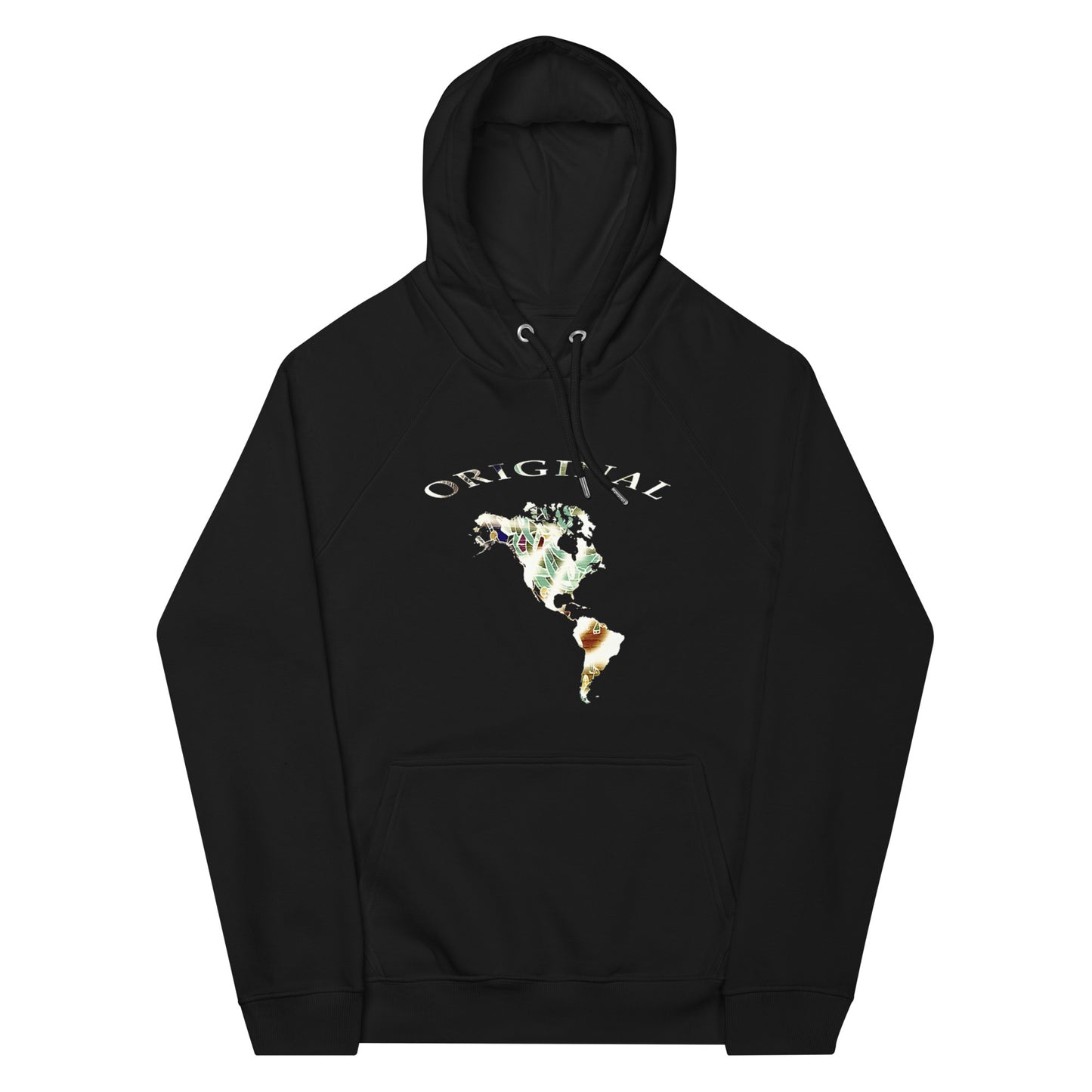 ONE ORIGINAL GEAR  Unisex eco raglan hoodie  Black/ Multi Color
