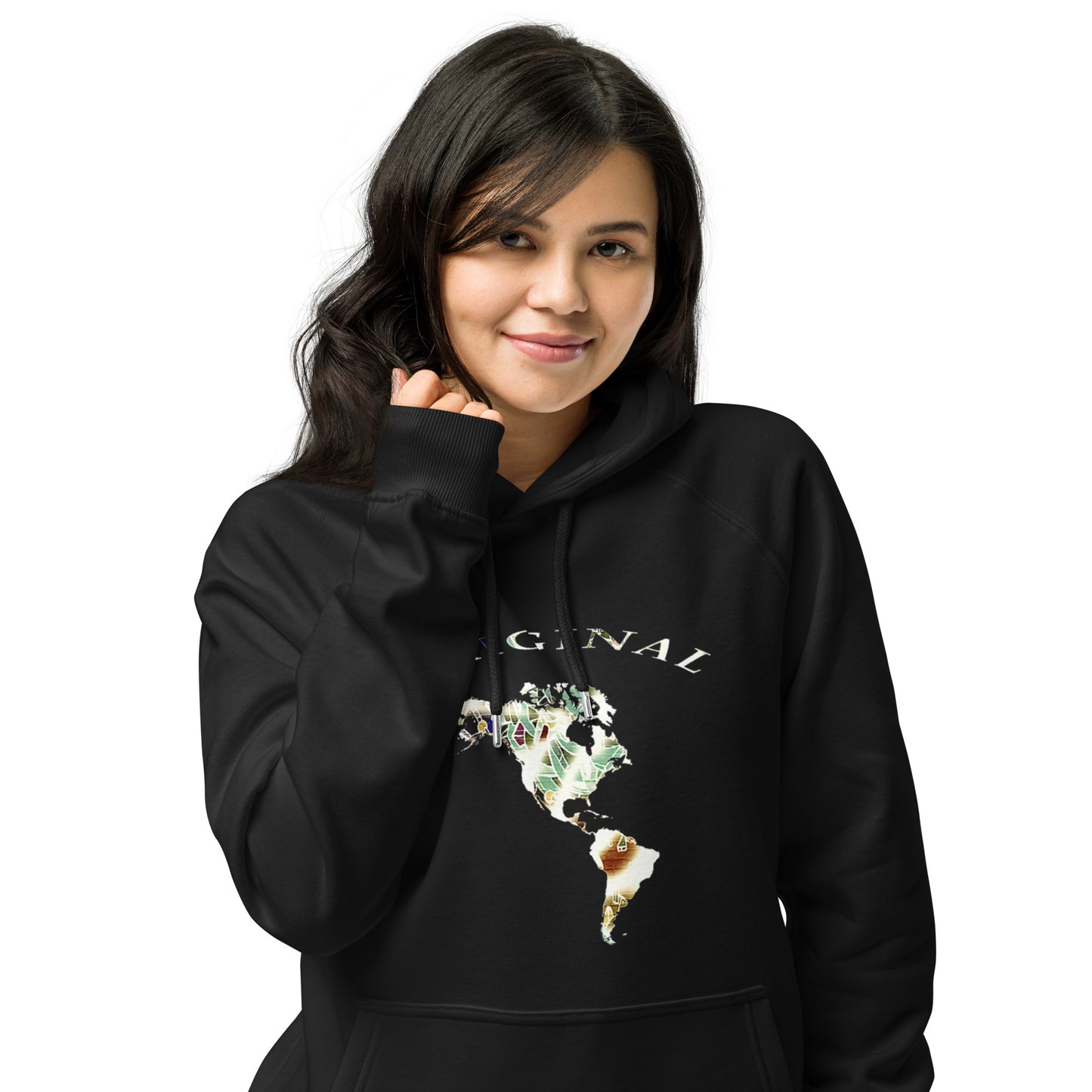 ONE ORIGINAL GEAR  Unisex eco raglan hoodie  Black/ Multi Color