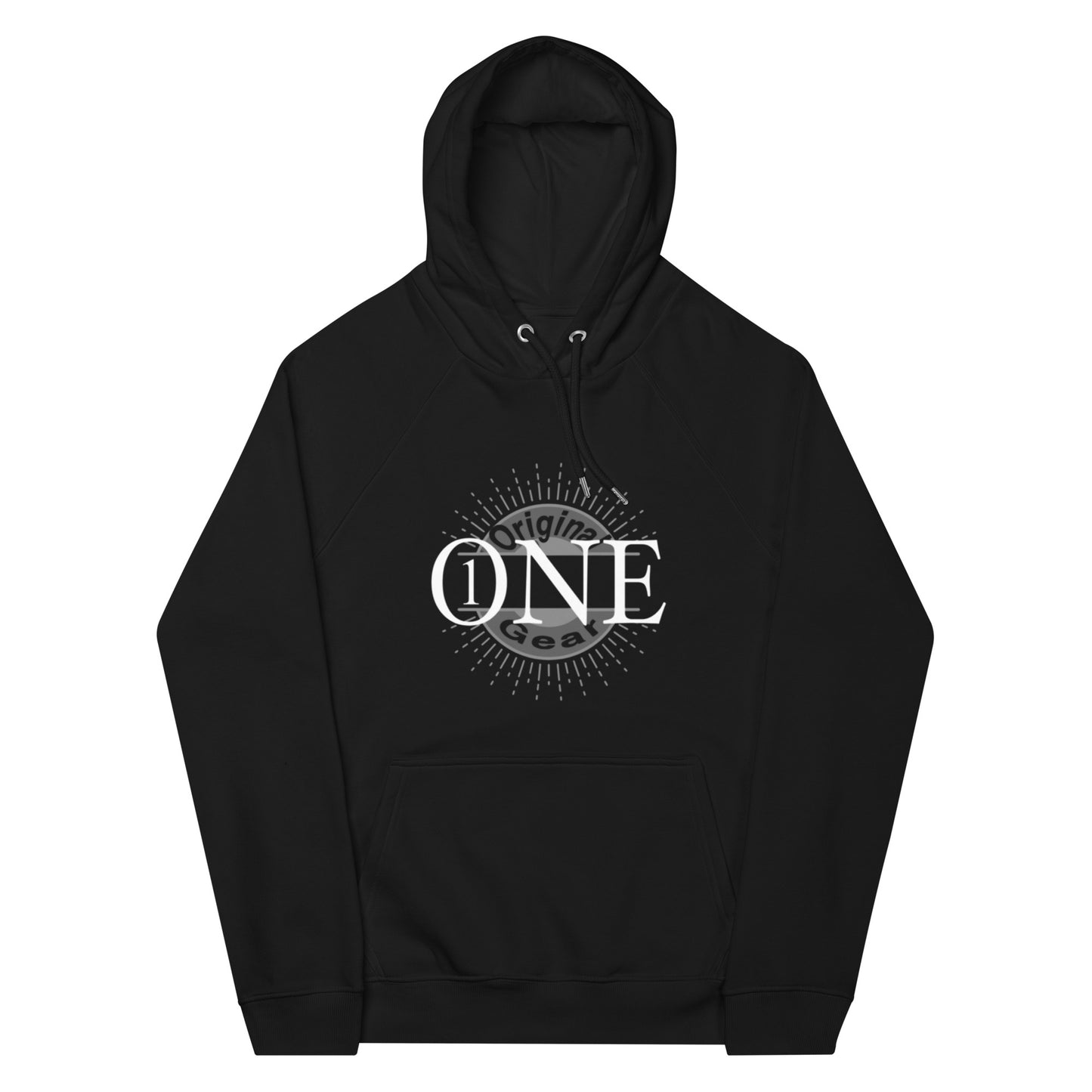 ONE ORIGINAL GEAR  Unisex eco raglan hoodie  Black