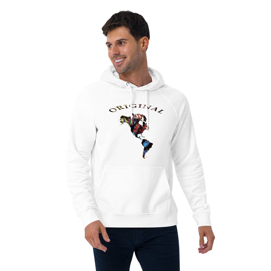ONE ORIGINAL GEAR  Unisex eco raglan hoodie  White/ Multi Colors