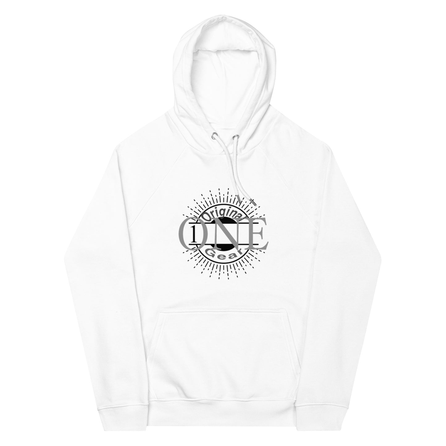 ONE ORIGINAL WEAR  Unisex eco raglan hoodie  White/ Black