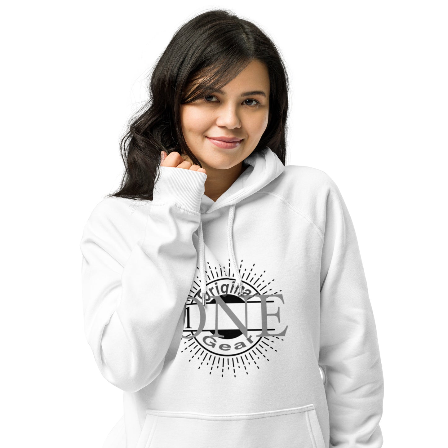 ONE ORIGINAL WEAR  Unisex eco raglan hoodie  White/ Black
