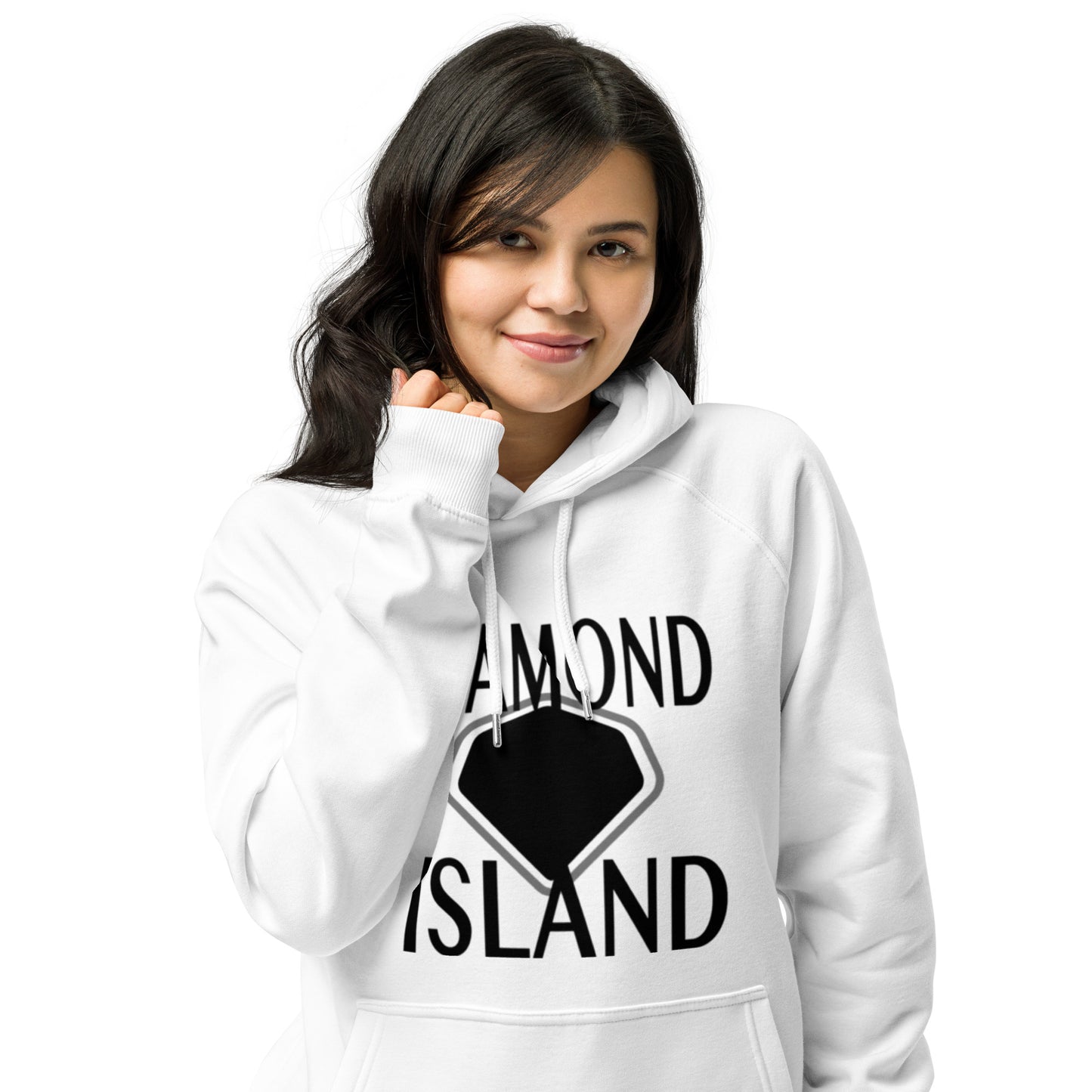 ONE ORIGINAL GEAR  Unisex eco raglan hoodie  White/ Black