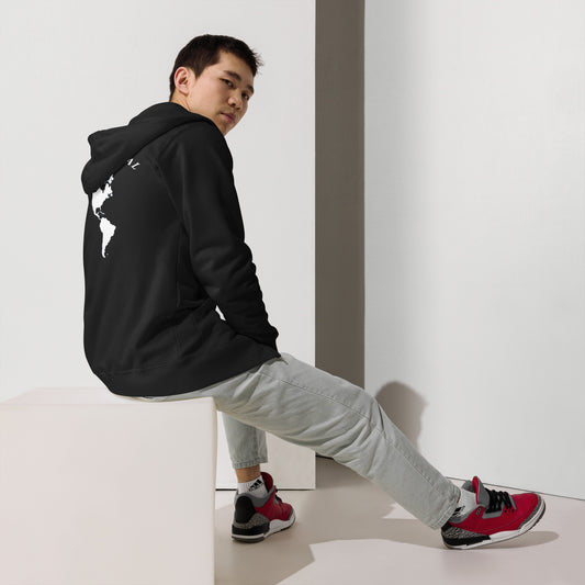 ONE ORIGINAL GEAR  Unisex fleece zip up hoodie  Black/ White