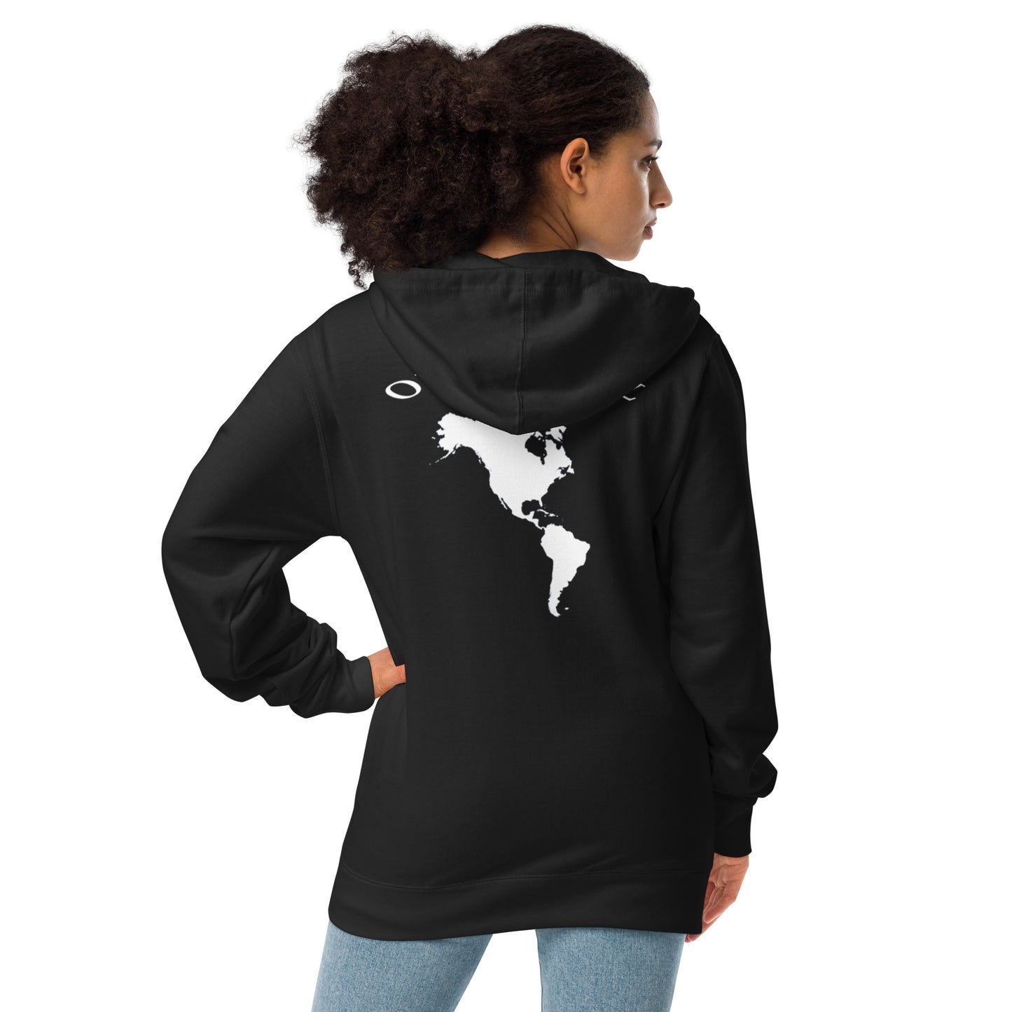 ONE ORIGINAL GEAR  Unisex fleece zip up hoodie  Black/ White