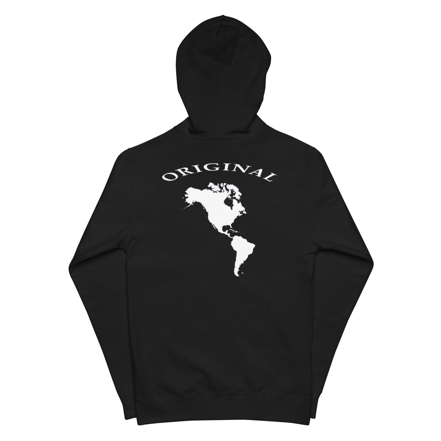 ONE ORIGINAL GEAR  Unisex fleece zip up hoodie  Black/ White