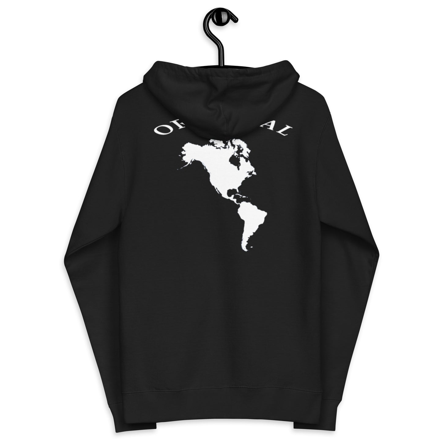 ONE ORIGINAL GEAR  Unisex fleece zip up hoodie  Black/ White