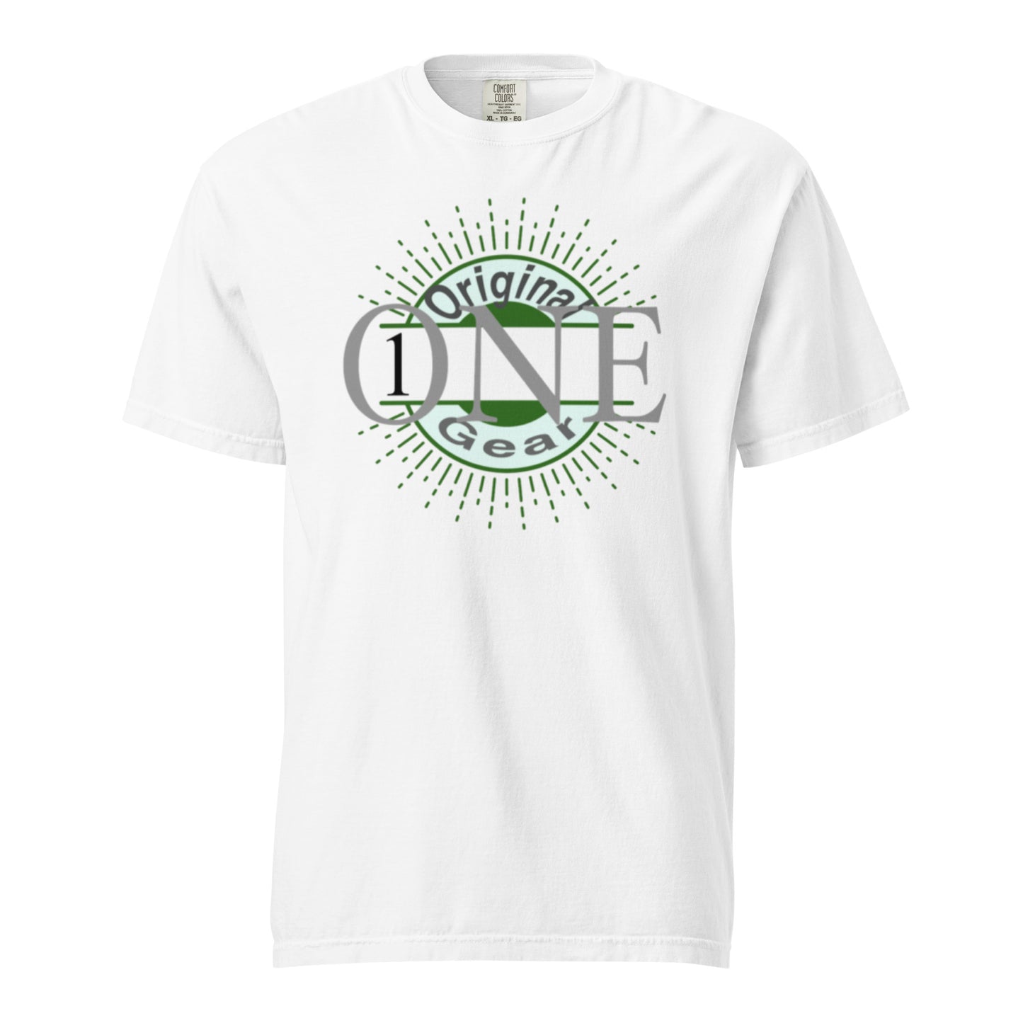 ONE ORIGINAL GEAR  heavyweight t-shirt  White/Green