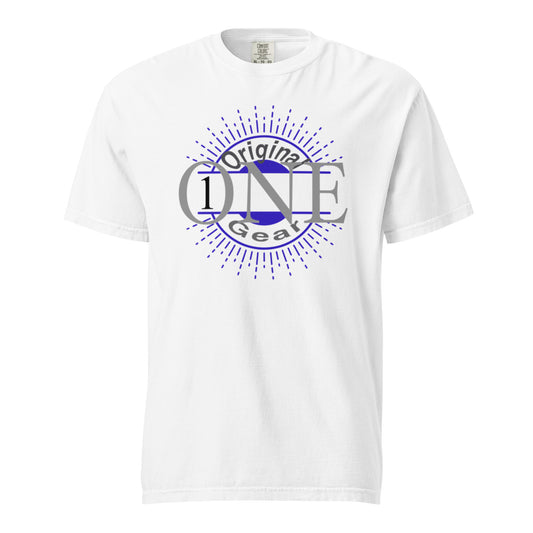 ONE ORIGINAL GEAR  heavyweight t-shirt   White/ Purple & Blue