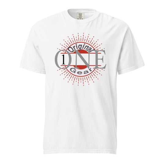ONE ORIGINAL GEAR  heavyweight t-shirt  White/ Red