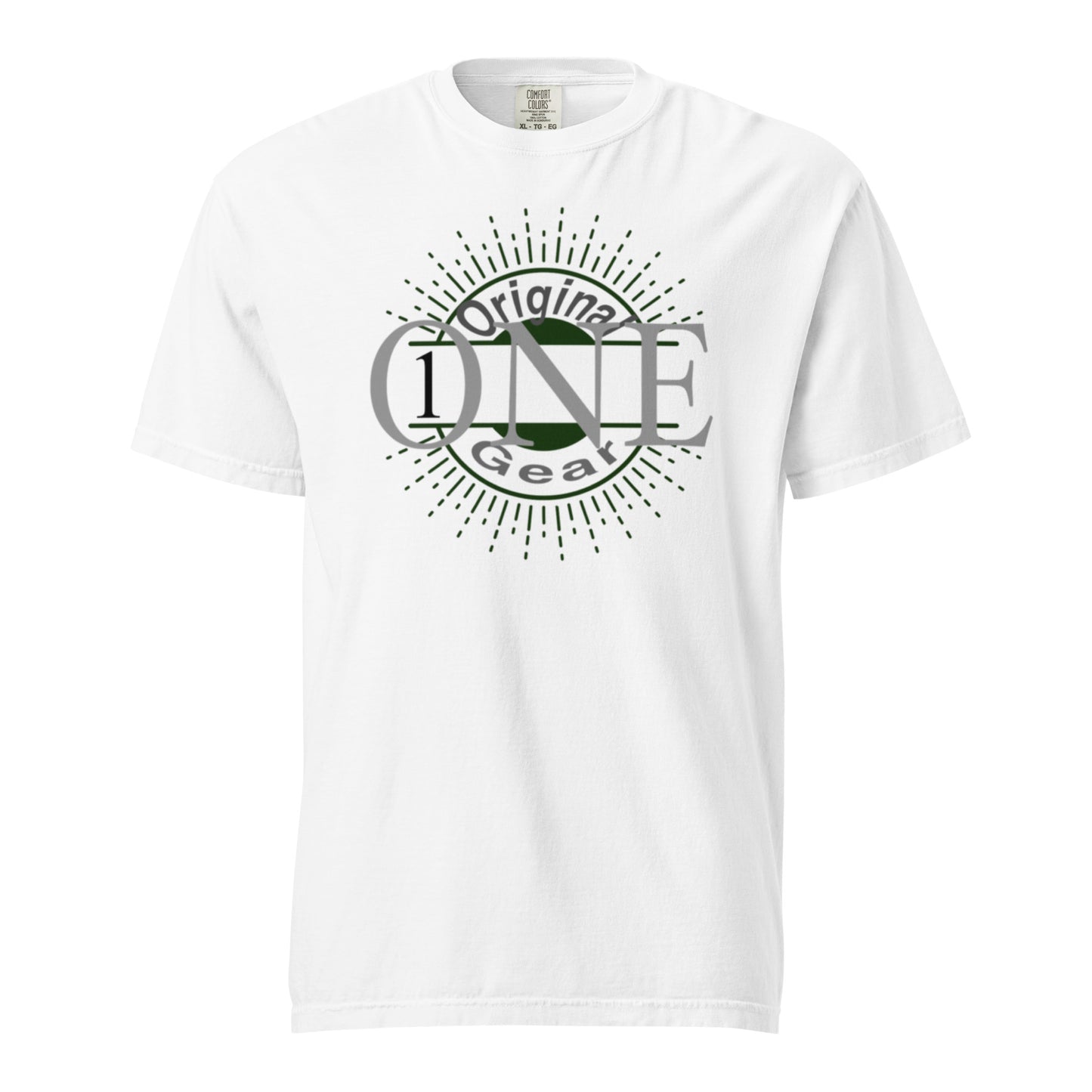 ONE ORIGINAL GEAR  heavyweight t-shirt  White/ Dark Green
