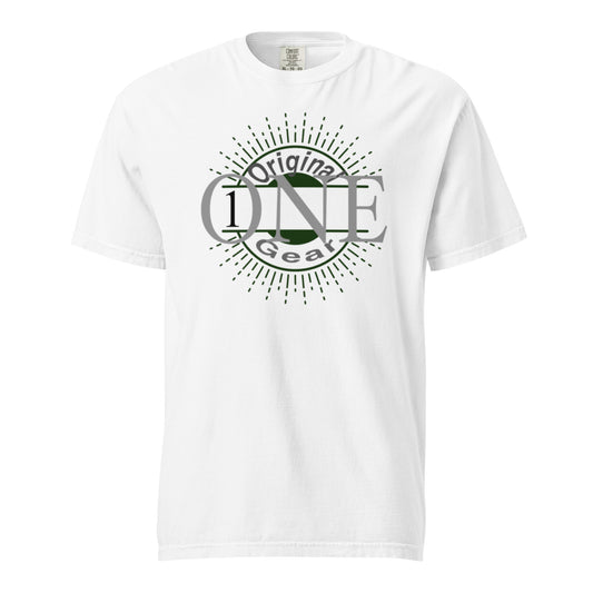 ONE ORIGINAL GEAR  heavyweight t-shirt  White/ Dark Green