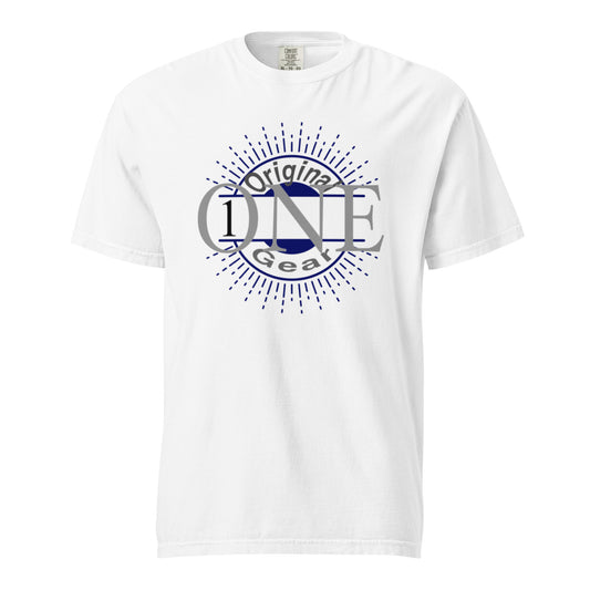 ONE ORIGINAL GEAR  heavyweight t-shirt  White/ Dark Blue