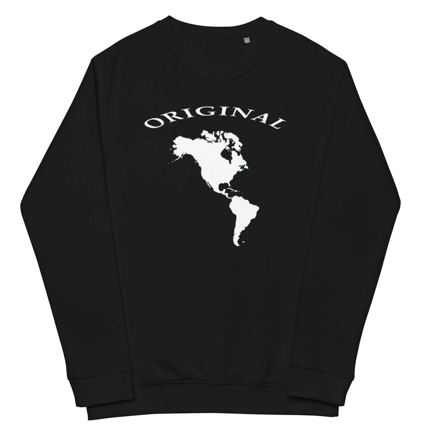 ONE ORIGINAL GEAR  Unisex organic raglan sweatshirt  Black/ White