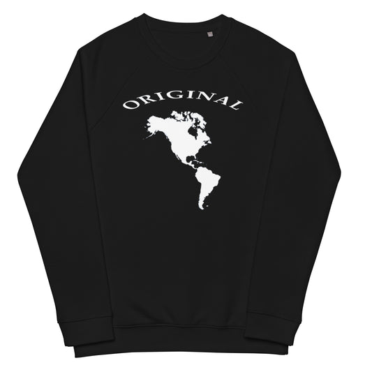 ONE ORIGINAL GEAR  Unisex organic raglan sweatshirt  Black/ White