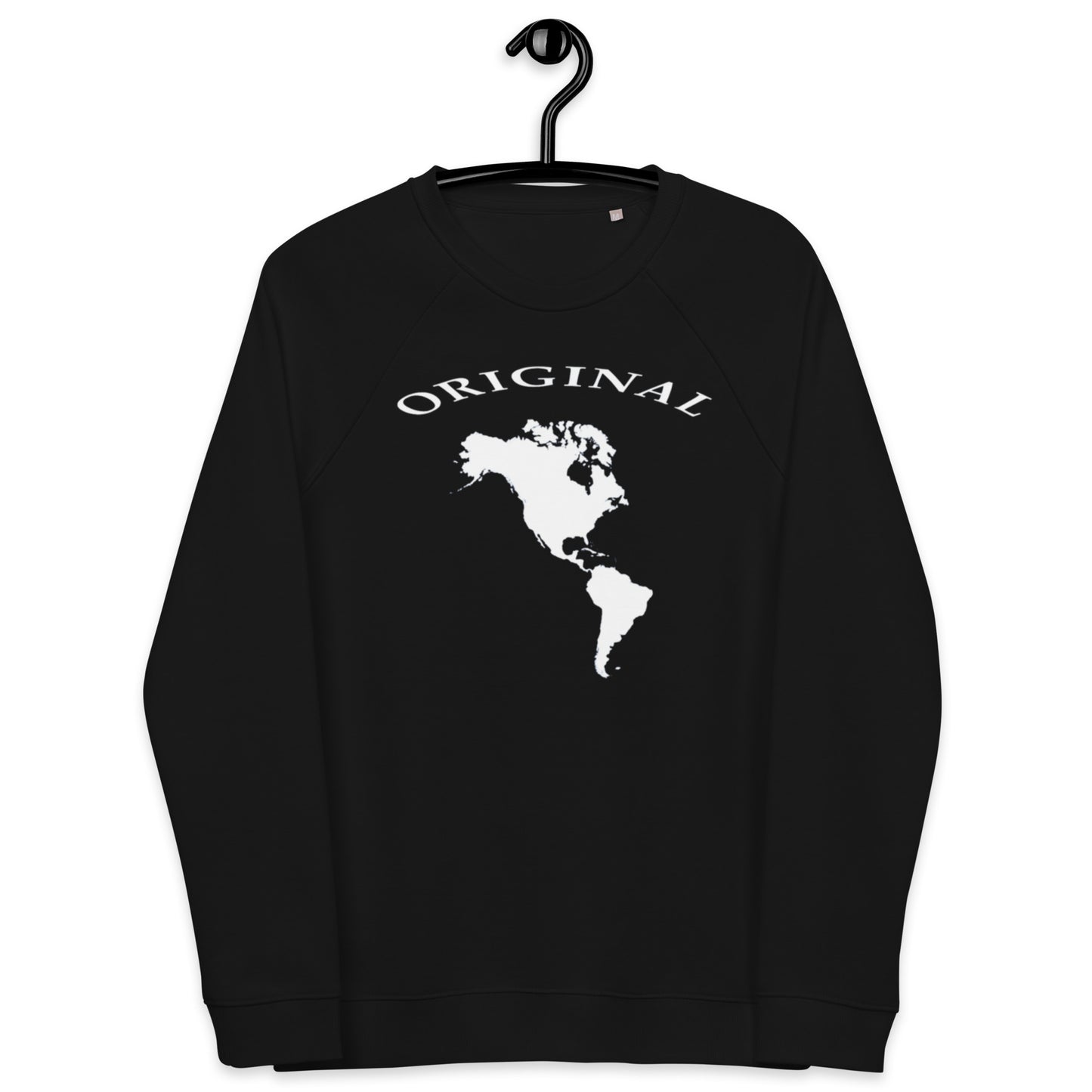 ONE ORIGINAL GEAR  Unisex organic raglan sweatshirt  Black/ White