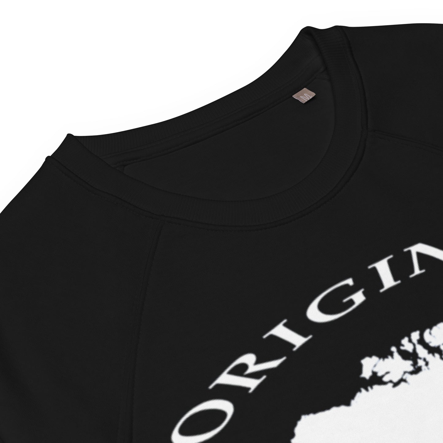 ONE ORIGINAL GEAR  Unisex organic raglan sweatshirt  Black/ White