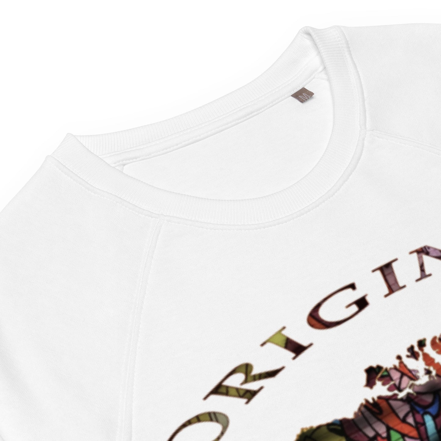 ONE ORIGINAL GEAR  Unisex organic raglan sweatshirt   White/ Multi Colors
