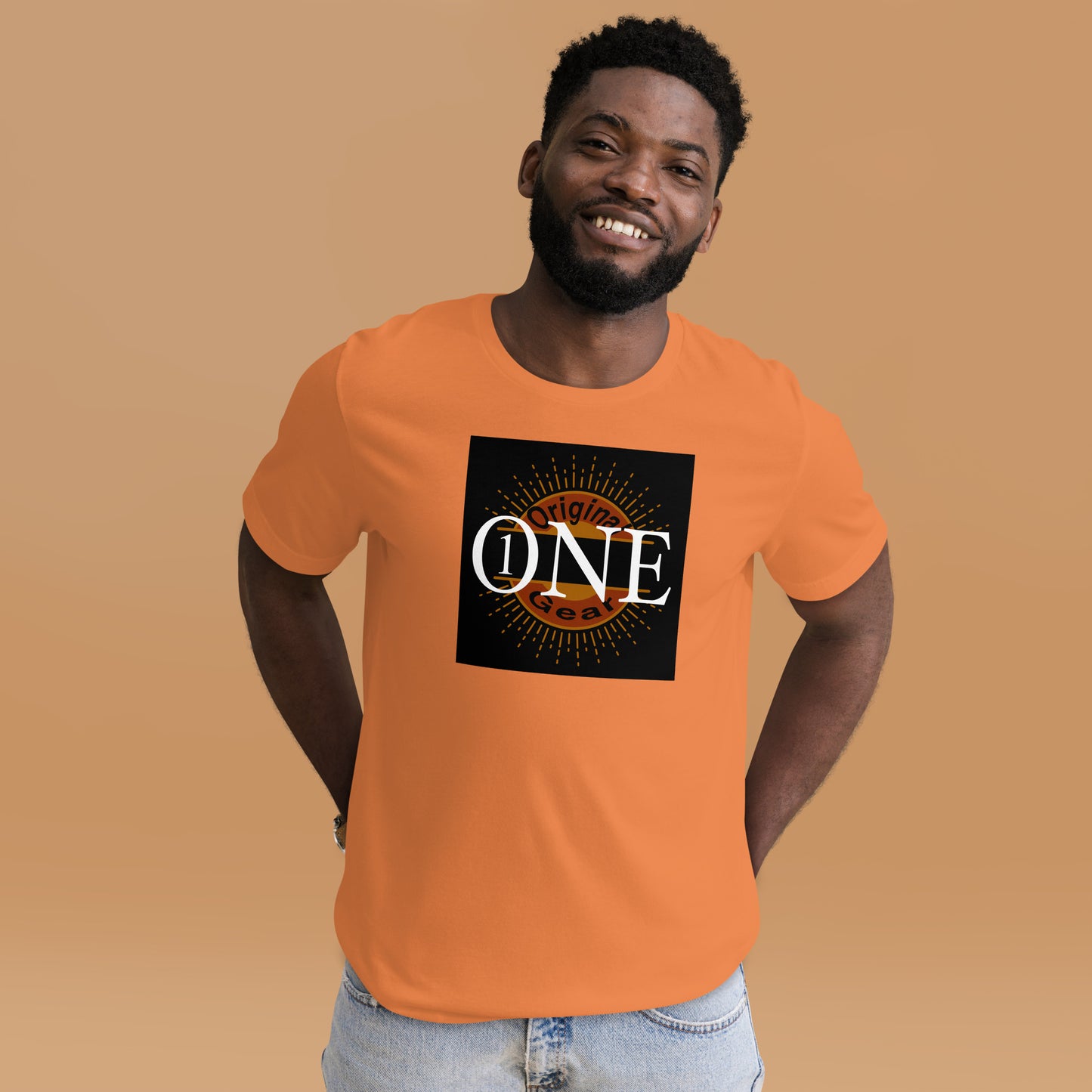 ONE ORIGINAL GEAR  Unisex t-shirt  Black/ Orange;  Burnt Orange;  Gold;  Mustard