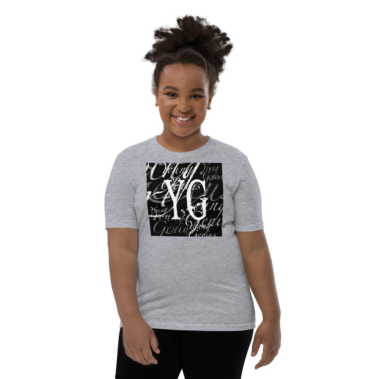 YOUNG GENIUS GEAR REPEAT  Youth Short Sleeve T-Shirt  Black/ Navy/ Red/ Dark Grey/ Royal Blue/ Berry/ Heather Forest/ Kelly/ Heather Blue/ Athletic Heather/ White