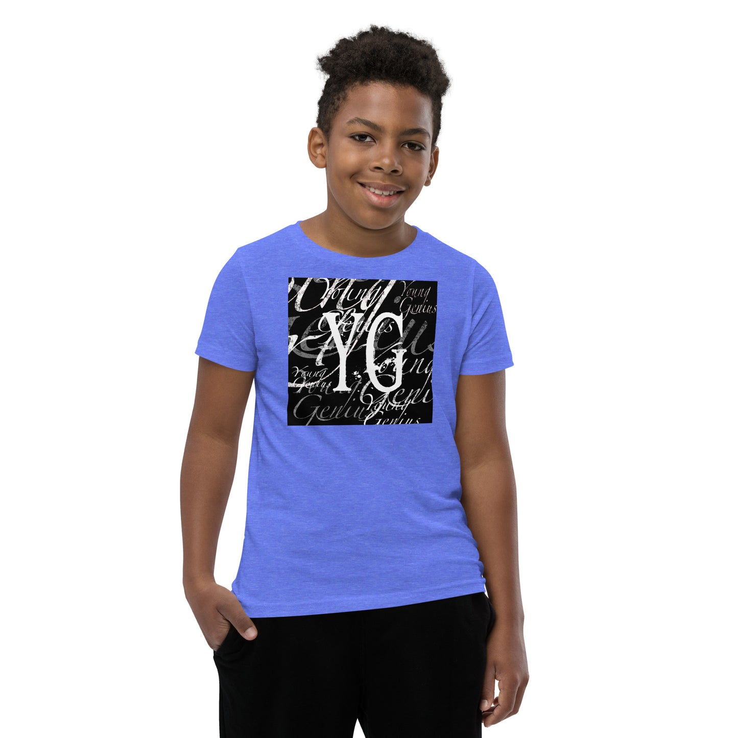 YOUNG GENIUS GEAR REPEAT  Youth Short Sleeve T-Shirt  Black/ Navy/ Red/ Dark Grey/ Royal Blue/ Berry/ Heather Forest/ Kelly/ Heather Blue/ Athletic Heather/ White
