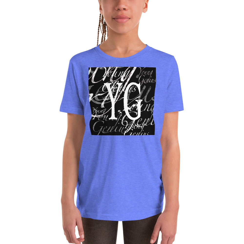 YOUNG GENIUS GEAR REPEAT  Youth Short Sleeve T-Shirt  Black/ Navy/ Red/ Dark Grey/ Royal Blue/ Berry/ Heather Forest/ Kelly/ Heather Blue/ Athletic Heather/ White