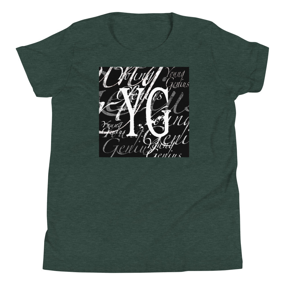 YOUNG GENIUS GEAR REPEAT  Youth Short Sleeve T-Shirt  Black/ Navy/ Red/ Dark Grey/ Royal Blue/ Berry/ Heather Forest/ Kelly/ Heather Blue/ Athletic Heather/ White
