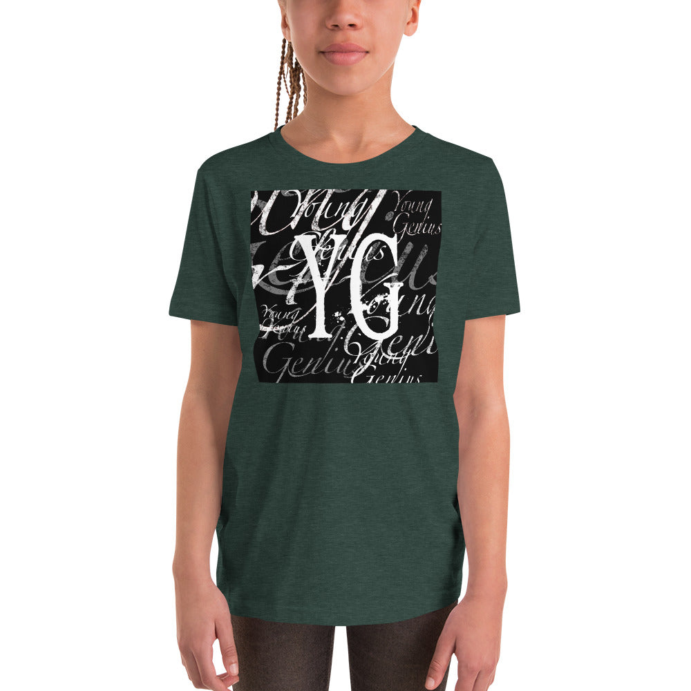 YOUNG GENIUS GEAR REPEAT  Youth Short Sleeve T-Shirt  Black/ Navy/ Red/ Dark Grey/ Royal Blue/ Berry/ Heather Forest/ Kelly/ Heather Blue/ Athletic Heather/ White
