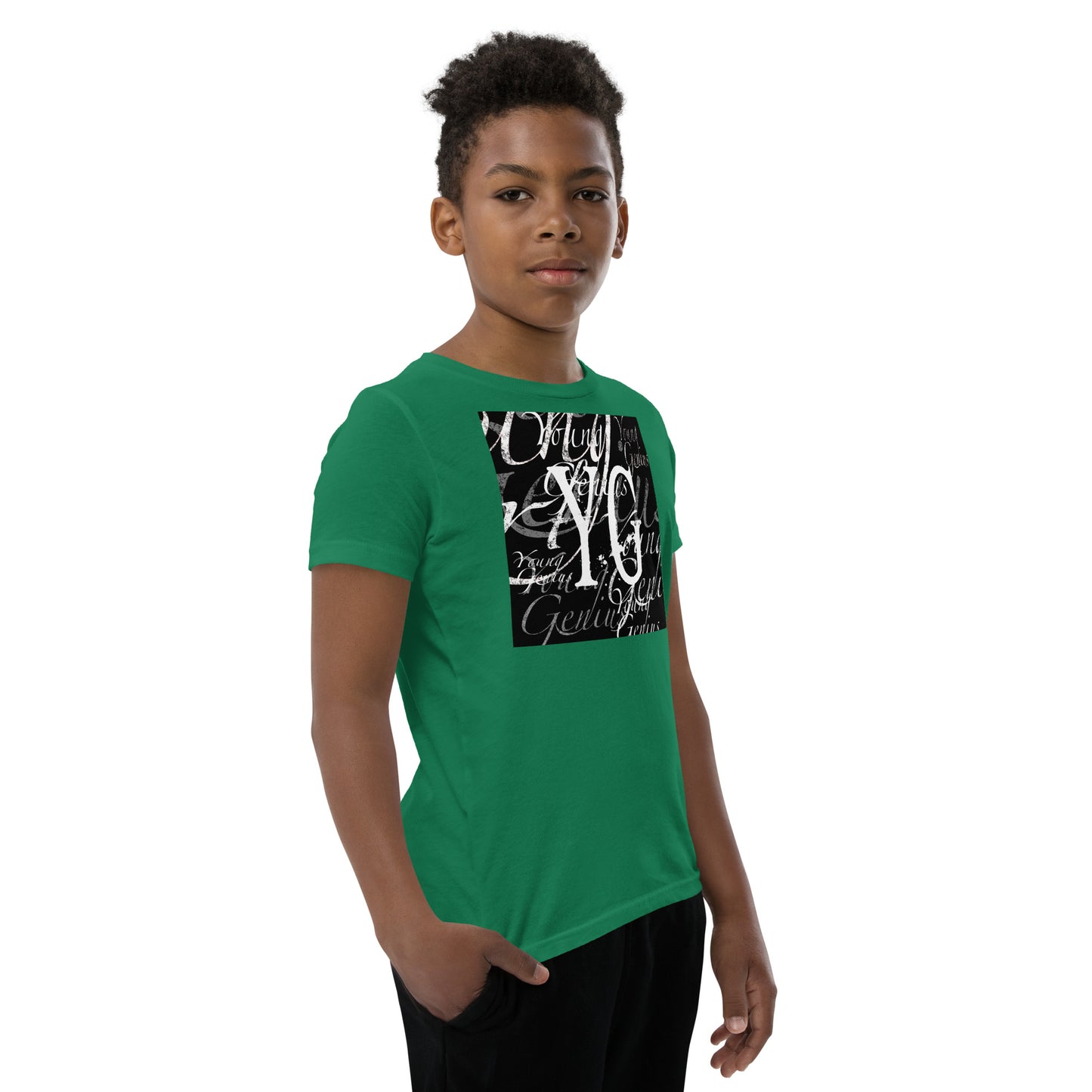 YOUNG GENIUS GEAR REPEAT  Youth Short Sleeve T-Shirt  Black/ Navy/ Red/ Dark Grey/ Royal Blue/ Berry/ Heather Forest/ Kelly/ Heather Blue/ Athletic Heather/ White