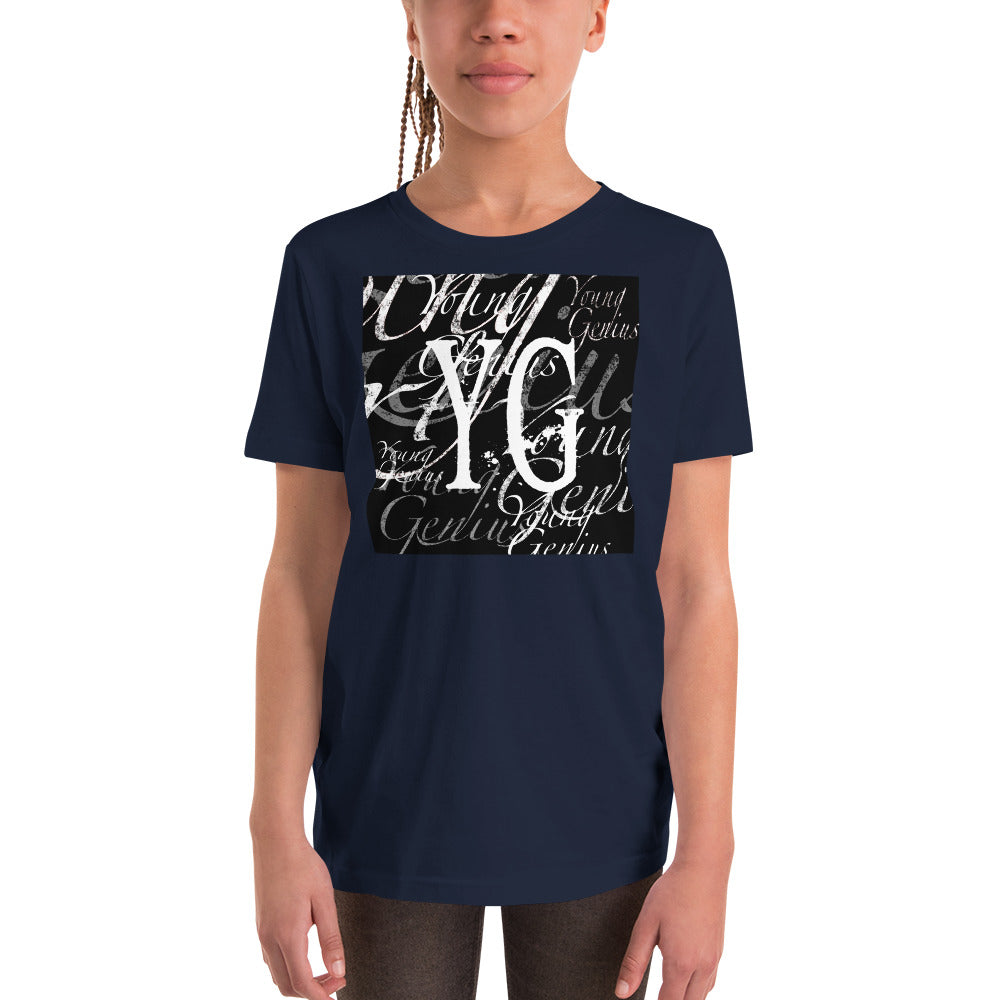 YOUNG GENIUS GEAR REPEAT  Youth Short Sleeve T-Shirt  Black/ Navy/ Red/ Dark Grey/ Royal Blue/ Berry/ Heather Forest/ Kelly/ Heather Blue/ Athletic Heather/ White