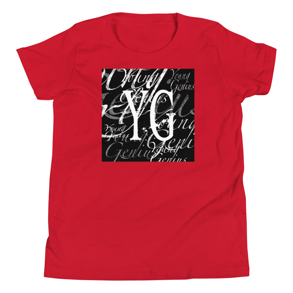 YOUNG GENIUS GEAR REPEAT  Youth Short Sleeve T-Shirt  Black/ Navy/ Red/ Dark Grey/ Royal Blue/ Berry/ Heather Forest/ Kelly/ Heather Blue/ Athletic Heather/ White