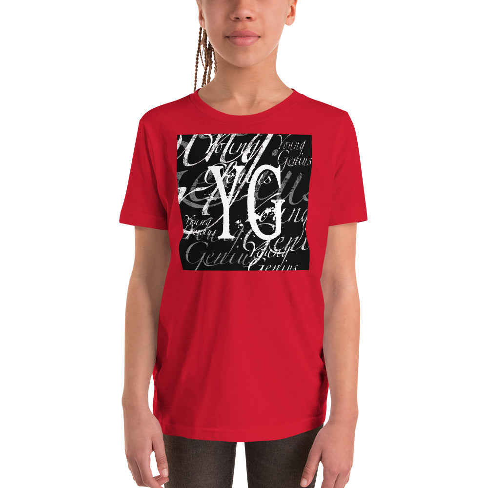 YOUNG GENIUS GEAR REPEAT  Youth Short Sleeve T-Shirt  Black/ Navy/ Red/ Dark Grey/ Royal Blue/ Berry/ Heather Forest/ Kelly/ Heather Blue/ Athletic Heather/ White