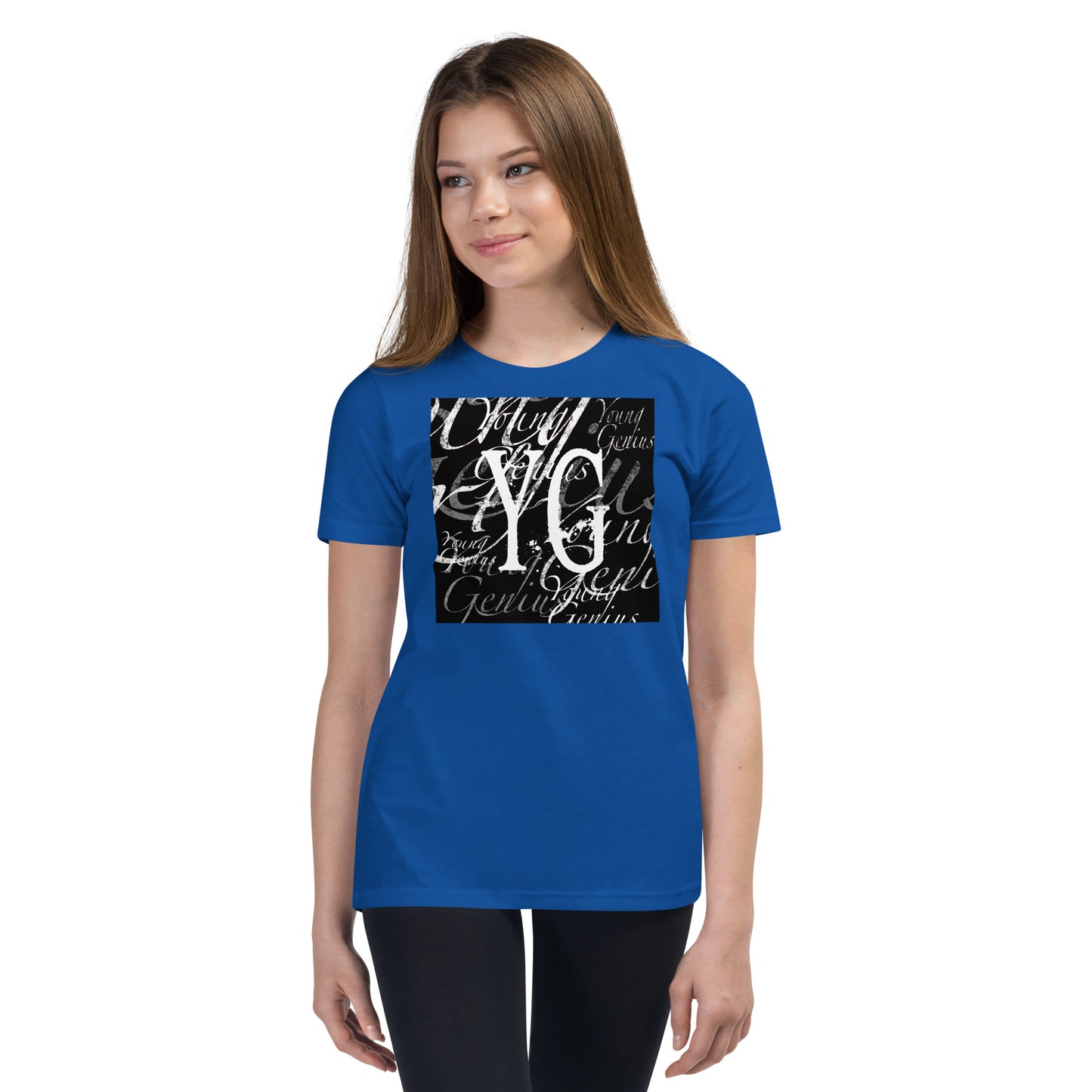 YOUNG GENIUS GEAR REPEAT  Youth Short Sleeve T-Shirt  Black/ Navy/ Red/ Dark Grey/ Royal Blue/ Berry/ Heather Forest/ Kelly/ Heather Blue/ Athletic Heather/ White