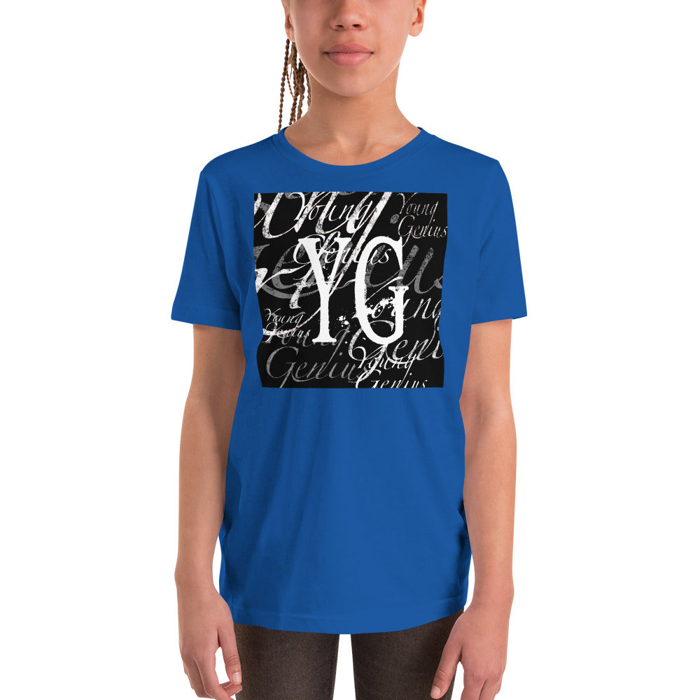 YOUNG GENIUS GEAR REPEAT  Youth Short Sleeve T-Shirt  Black/ Navy/ Red/ Dark Grey/ Royal Blue/ Berry/ Heather Forest/ Kelly/ Heather Blue/ Athletic Heather/ White