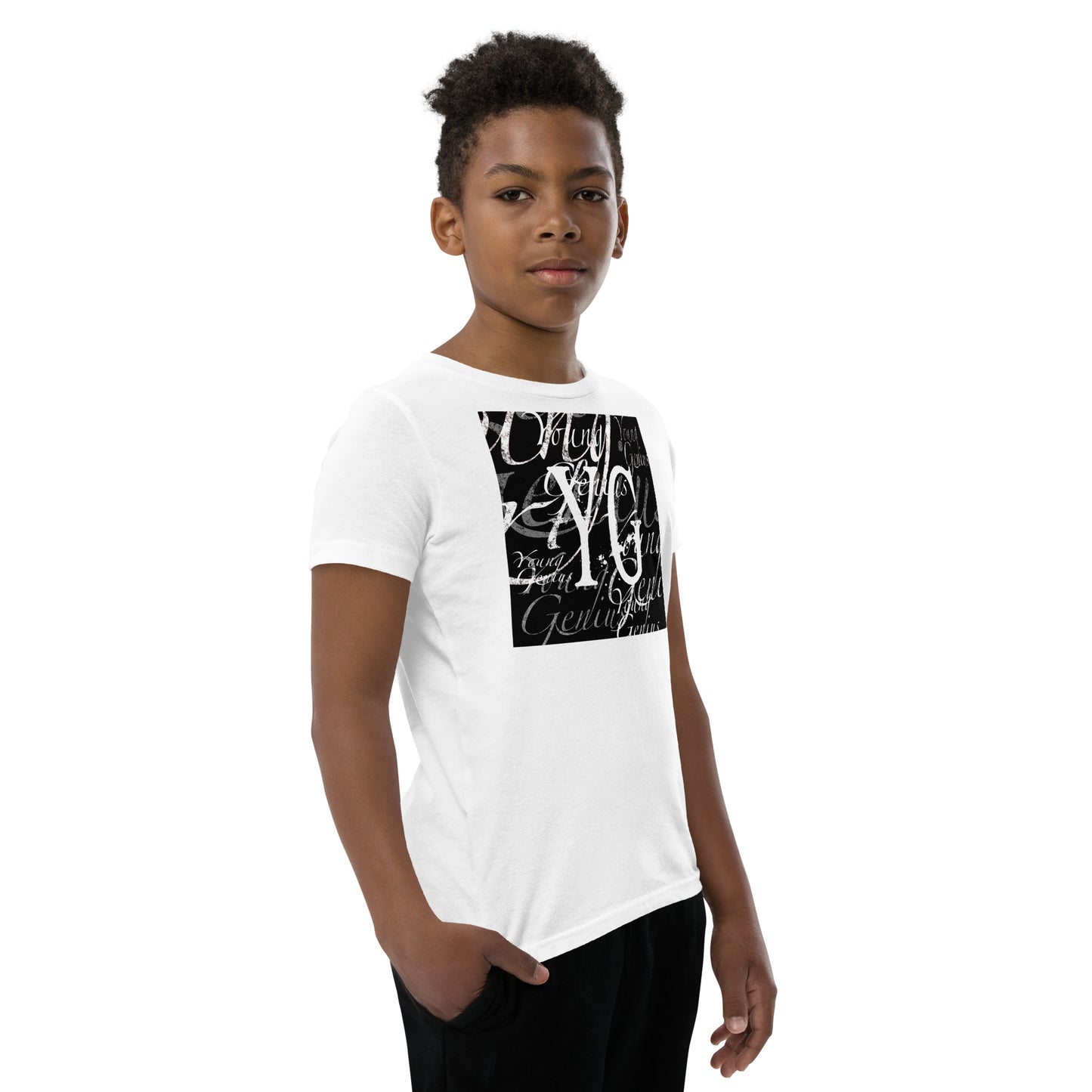 YOUNG GENIUS GEAR REPEAT  Youth Short Sleeve T-Shirt  Black/ Navy/ Red/ Dark Grey/ Royal Blue/ Berry/ Heather Forest/ Kelly/ Heather Blue/ Athletic Heather/ White