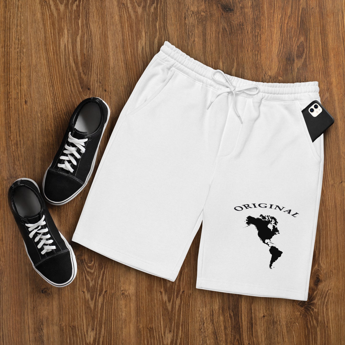 ONE ORIGINAL GEAR  Men's fleece shorts  White/ Black