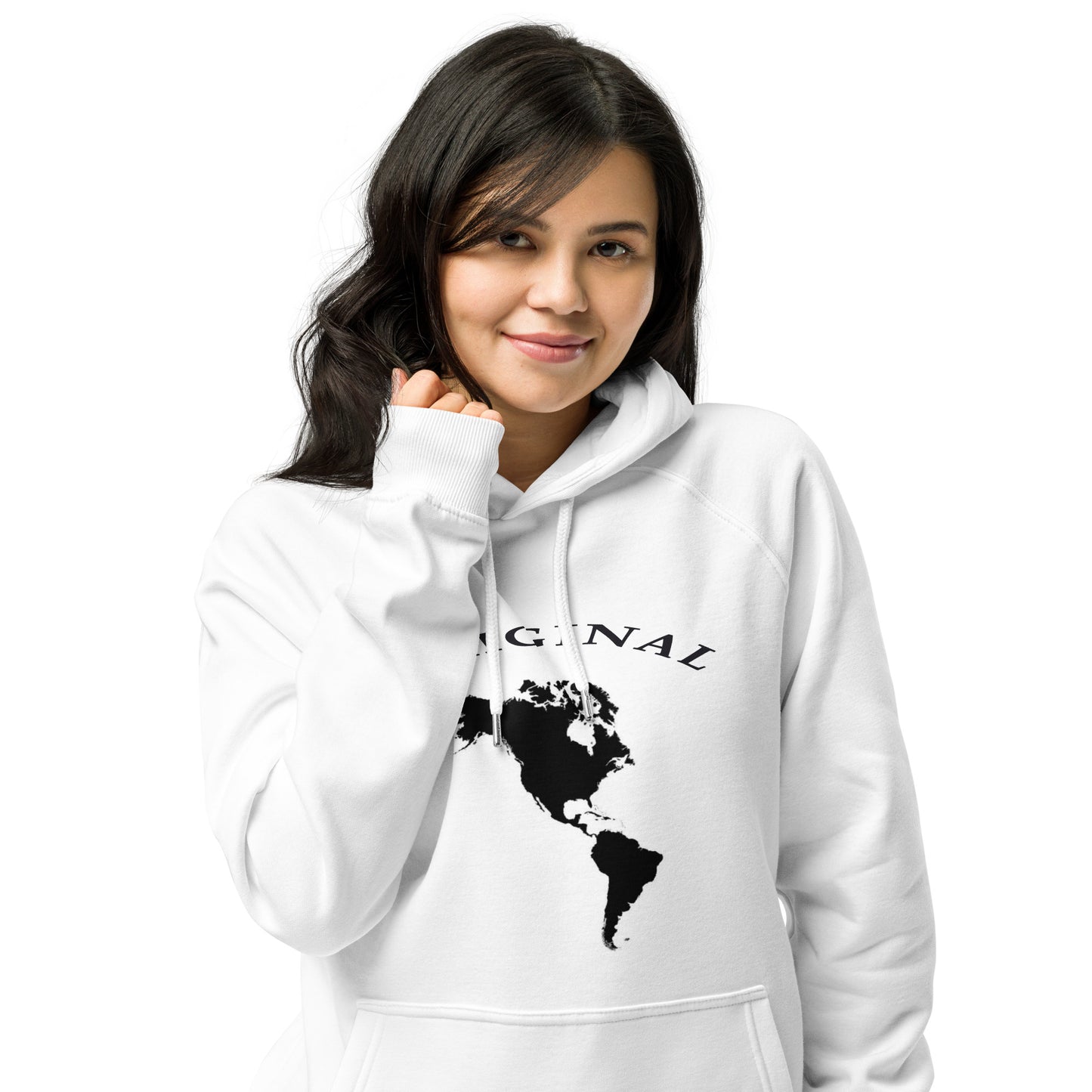 ONE ORIGINAL GEAR Unisex eco raglan hoodie  White/ Black